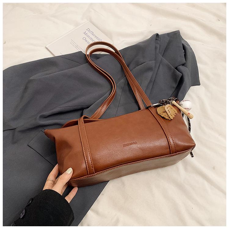 2025 simple retro texture large capacity commuter bag square student leisure tote bag portable shoulder messenger bag