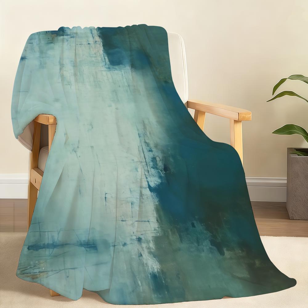 Dark Blue Abstract Lines and Color Blocks Blanket Soft Throw Blanket for Home Bedroom Bed Sofa Picnic Travel Office Blanket Gift