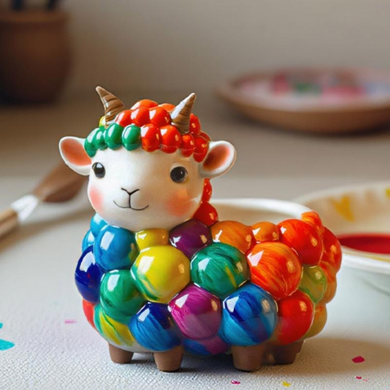 Unique Sheep Shape Silicone Planter Mould Crafting Resin Cement Candle Holder Jewelry Tray