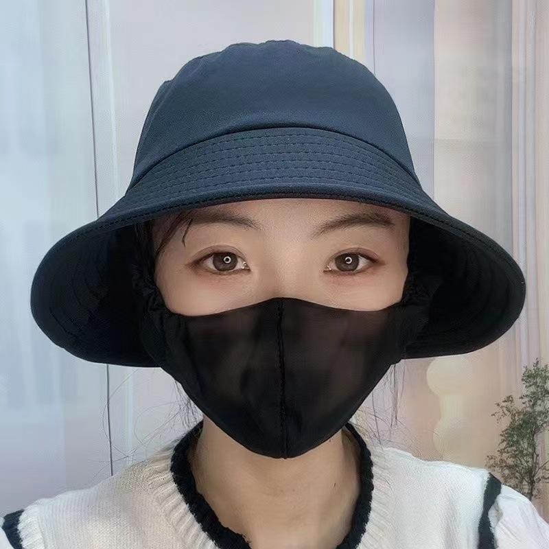 Sonnenblende mit integrierter Maske, atmungsaktive neue Gesichtsmaske für den Sommer, staubdichte UV-Schutz-Visier für das Teepflücken im Freien