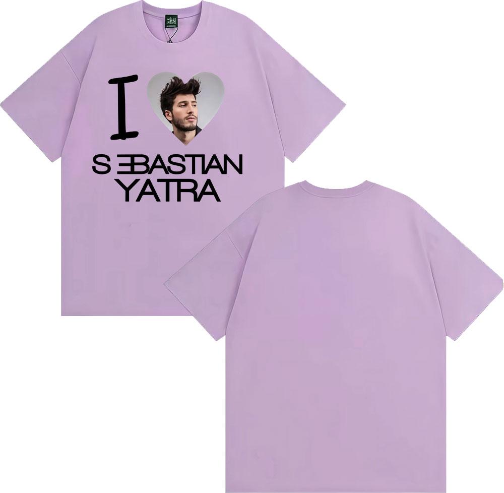 I Love Sebastian Yatra Singer T Shirts Mens Clothing Fashion Trend Short Sleeve Tshirt Unisex High Quality 100 Cotton T Shirt