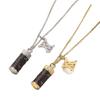 Retro Perfume Bottle Necklace & Classic Letter Pendant - Trendy Unisex Clavicle Chain