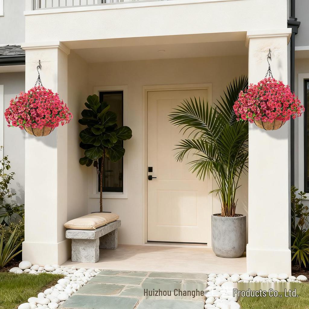 Spring Violet Eucalyptus Hanging Basket Pendant for Home Decoration