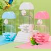 Clear Semi Closed Automatic Bird Feeder Splash Proof Designs Parrot Feeder Food Seed Container for Small to Medium Birds