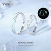 Original S925 Sterling Silver Luminous Little Prince & Rose Enamel Butterfly Openable Couple Rings - Light Luxury High-Grade.