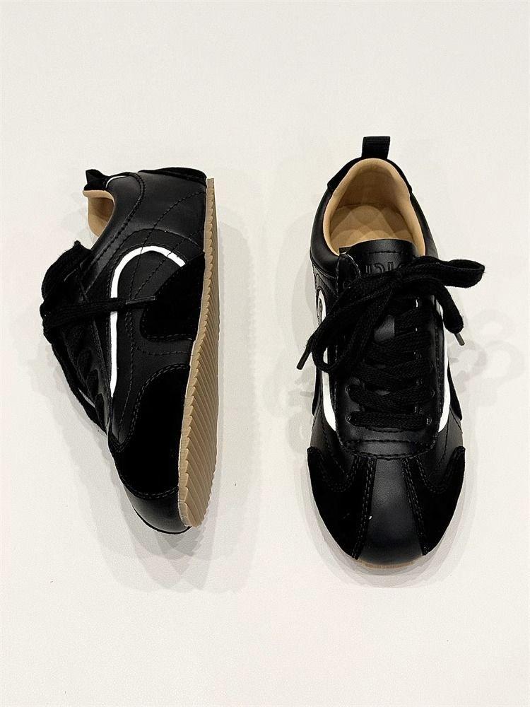 Retro Farbblock Flache Silberne Sneaker für Damen – 2025 Atmungsaktive Vielseitige Lässige Skate-Schuhe