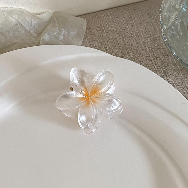 Fermaglio a Pinza Trasparente a Forma di Fiore d'Uovo Donna Temperamento Versatile di Alta Gamma Gradiente Fermaglio per Capelli Ragazza Fermaglio a Squalo Copricapo