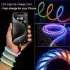 120W Flowing Led Luminous RGB USB A To Type C Charging Cable Sync Data Usb Cable for 17 16 15 Pro Huawei Samsung Oppo