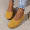 Fashion Women Flats 2025 New Solid Color Square Toe Shallow Loafers Women Slip on Shallow Comfortable Flat Shoes for Women Shoes