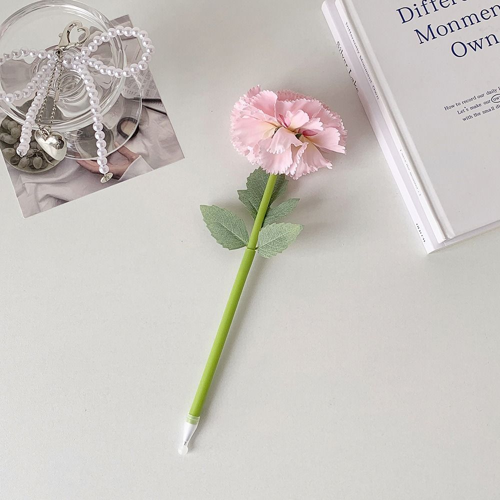 0.5mm Gel Pen Simulated Carnation Writing Pen New Roller Ball Pen Mother's Day