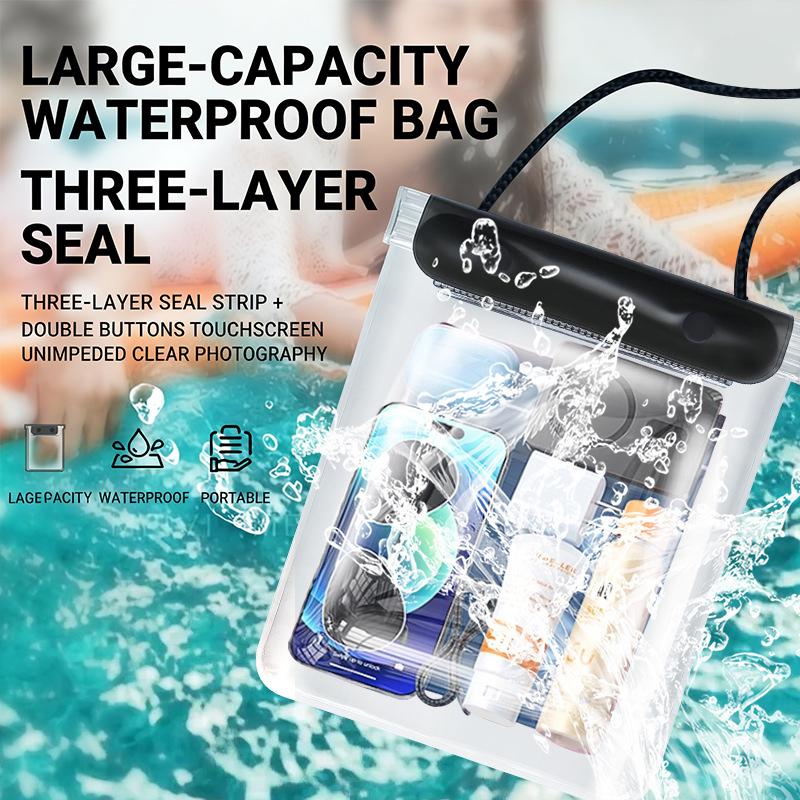 Outdoor Large Capacity Underwater Waterproof Bag Pouch CaseTablet Swimming Travel Dry Storage Cover