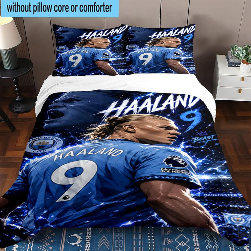 3PCS Erling Haa-land's Electric Moment Bedding Set,Including 1pc Duvet Cover And 2pcs Pillowcases Perfect for Bedroom, Dormitory, Fan Christmas gift