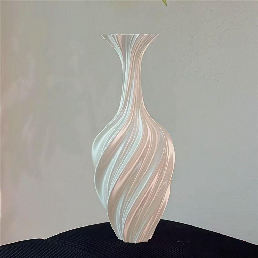 Vintage Stil 3D Gedruckte Blumenvase Wirbelmuster Minimalistische Blumendekoration Wohnzimmer