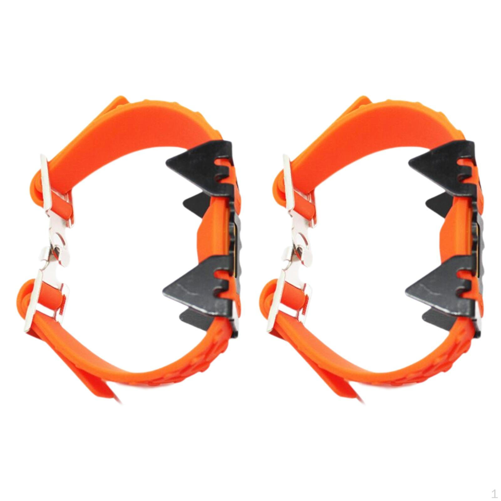 

Шипы для льда средней подошвы, Шипы для обуви для снега и льда, Зимние средства для сцепления на открытом воздухе, Скалолазание, оранжевый