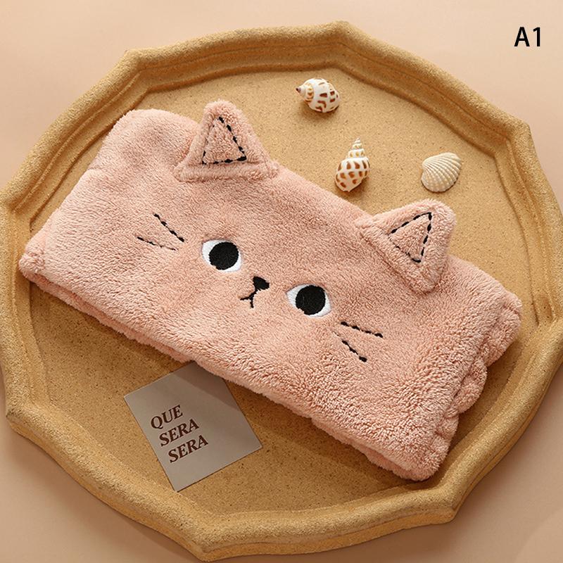 

Кошка Коралловый флис Wash Face Bow Hairbands Для женщин Девочек Headbands Headwear Hairbands Turban Hair Accessories розовый