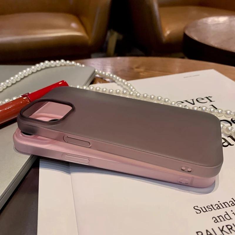 Luxury Ultrathin Matte Shockproof Phone Case For iPhone 15 14 13 12 Pro Max Plus Transparent Bumper Back Cases Cover