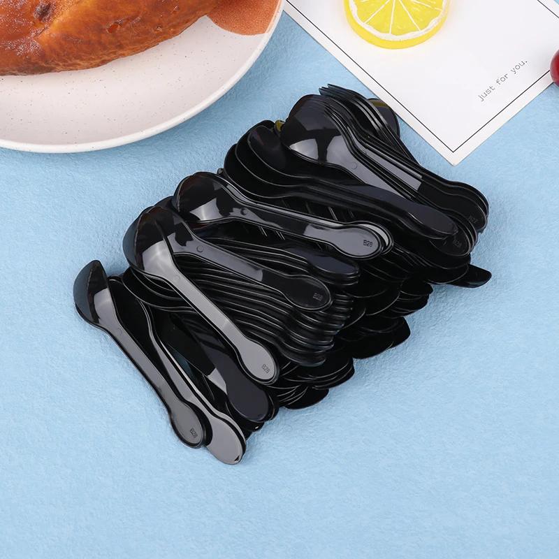 100 Stück Mini Plastiklöffel Bestecklöffel für Gelee Eis Dessert Vorspeise Plastiklöffel für Partyzubehör