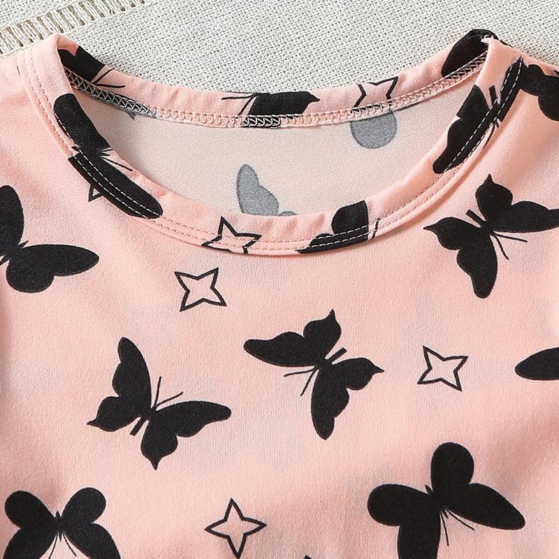 2-teiliges Set für Kinder Sommer Freizeit Sport Kurzarm T-Shirt und Shorts für Jungen und Mädchen Bequemes Rundhals-T-Shirt Lockere kurze Hose
