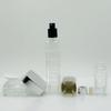 Kare Cam Cilt Bakım Seti: 100ML ve 120ML Tonik/Losyon Şişeleri, 40ML Serum Şişesi, 50g ve 30g Krem Kavanozları.
