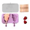Kids Cartoon Shape Popsicle Molds Food-Grade Silicone Reusable Sticks Non-Stick Design Easy Release Ice Cream Mold