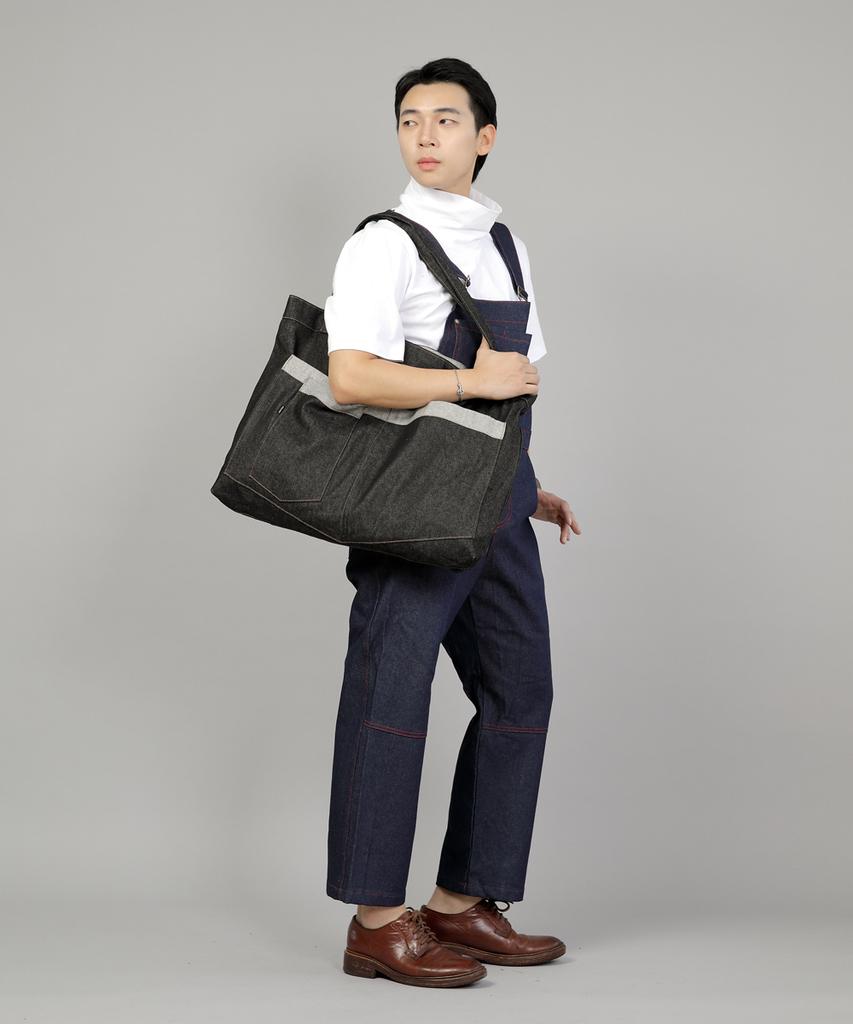 Saintcrew City Boy Mega Big Shoulder Bag Cbm-110 Black Denim Brs