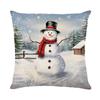 New Home Nap Sofa Pillow Case Backrest Christmas Snowman Print Pillow Cushion