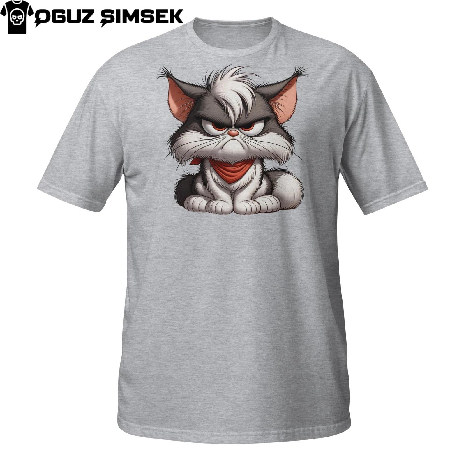 Grumpy Cat T-Shirt Mens Womens Tees Top – Funny Angry Cartoon Kitty Graphic Tee 2XL