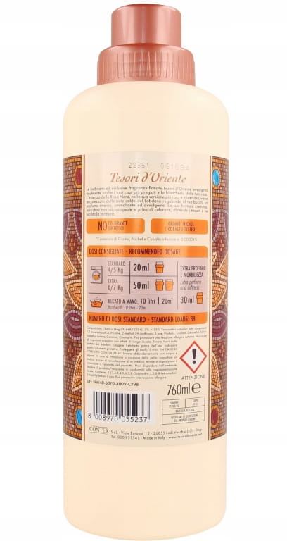 Fabric softener concentrate 760 ml rose and labdanum resin