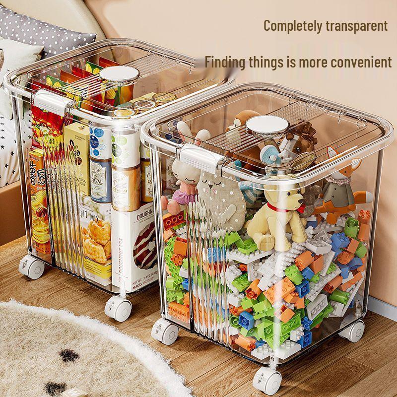 Transparent Multifunctional Storage Box: Large Capacity Plastic Organizer for Toys, Snacks, and Clothes