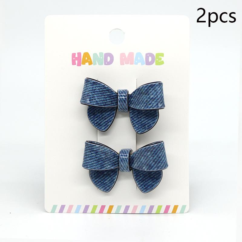 Korean Style Glitter Hair Clips: Seamless Denim Side Bangs Hairpins for Women