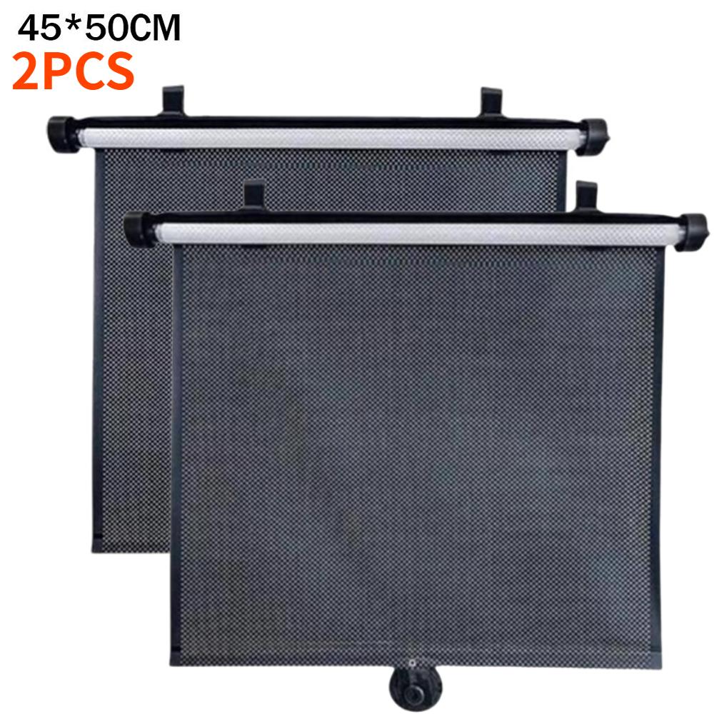 1/2pcs Universal Car Sun Side With Suction Cup 40*45/45*50/50*50cm Car Retractable Window Sun Shade UV Protection Window