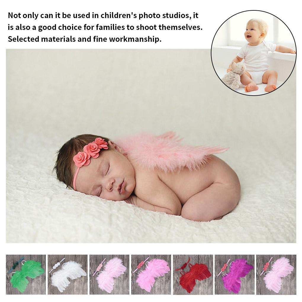 2 Stück Niedlicher Neugeborener Engel mit Baby Mädchen Rose Blume Stirnband