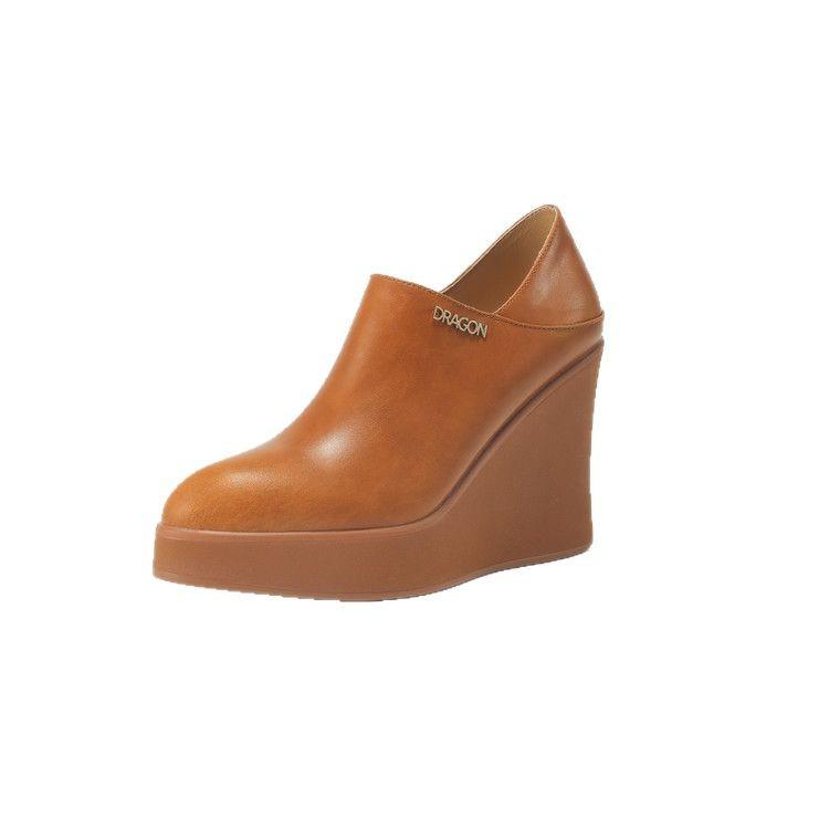 10Cm Wedge Heel Women's Leather Super High Heel Single Shoes 2025 Spring and Autumn New Side Zipper Small Leather Shoes Small Women's Shoes