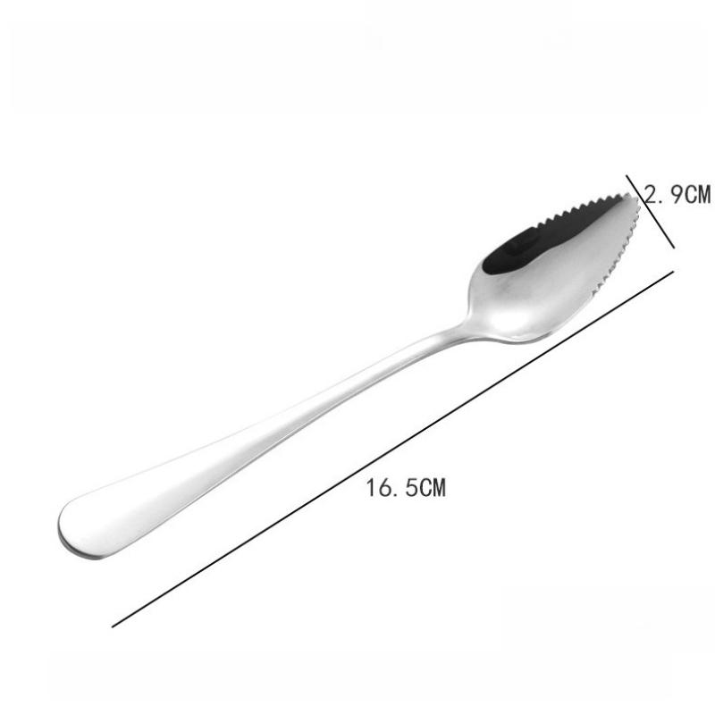 Cucchiaio Ispessito in Acciaio Inossidabile Cucchiaio da Dessert alla Moda con Design a Bordo Seghettato Cucina Sala da Pranzo Cucchiaini per Frutta Anguria