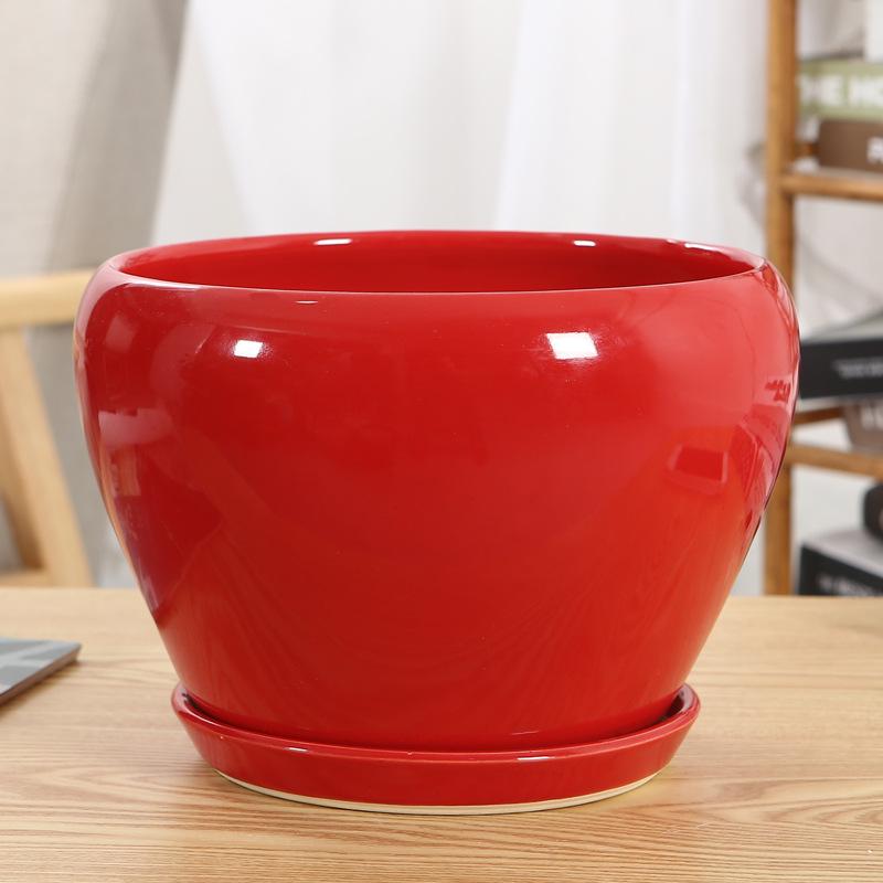 

Великий червоний керамічний горщик для орхідеї Фаленопсис - Легка розкіш, мінімалістичний дизайн для дому та саду. Medium