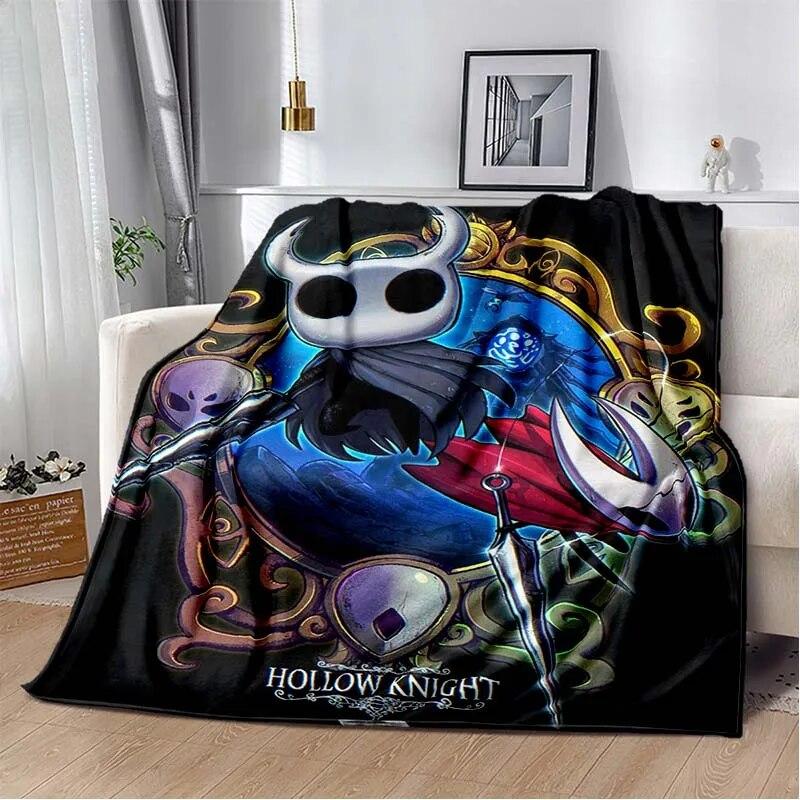 Spill Hollow Knight 3D-trykket Kunst Fleecepledd for Senger Fottur Piknik Tykk Dyne Sengeteppe Fleece Kastepledd