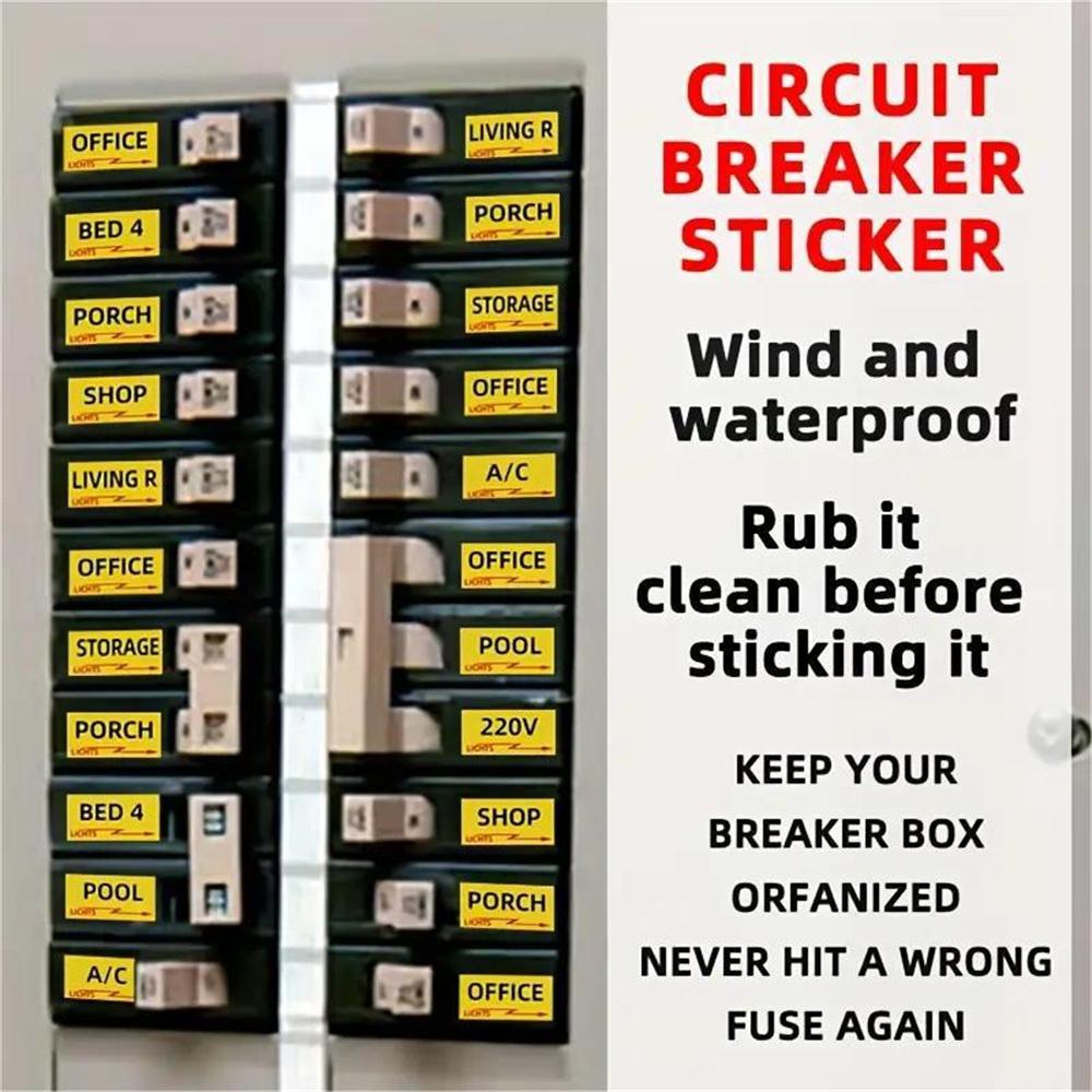 2 Set 129pcs/set New Circuit Breaker Sticker Weatherproof Circuit Breaker Labels