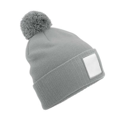 Beechfield Pom Pom AppliquÃ© Patch Beanie
