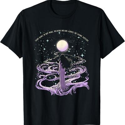 Dark Academia Cosmic Celestial Galaxy Space Sky Goddess T-Shirt