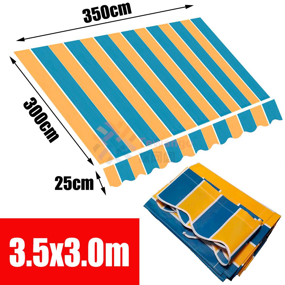 Retractable Awning Striped Outdoor awning folding arm awning high light fastness window balcony garden durable yellow and blue