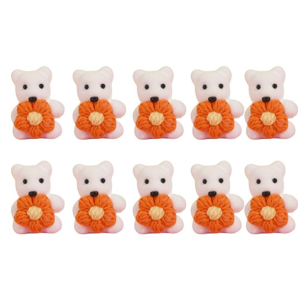 10pcs/bag Foam Bear Mini Bear Flower Bouquet Plush Doll Cartoon Bouquet Doll  Girl Birthday Gift