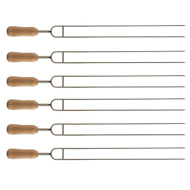 6pcs Stainless Steel U-Shaped Barbecue Brazing Fork Needle Grilling Skewers BBQ Tools