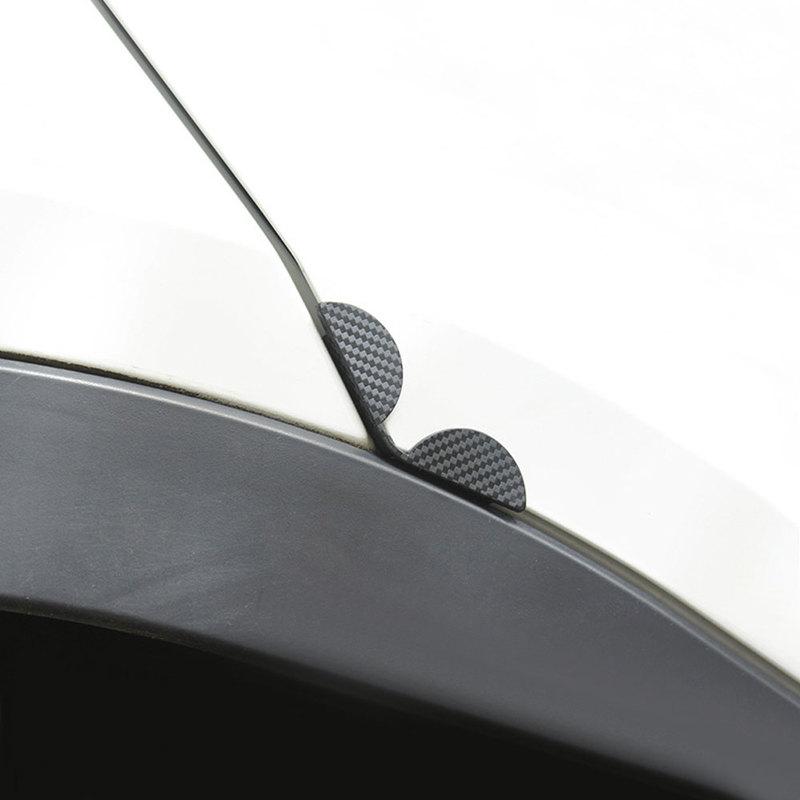 4pcs Car Door Anti-collision Strips Carbon Fiber Style Car Door Edge Corner Bumper Guard Scratch Sticker Decor Black