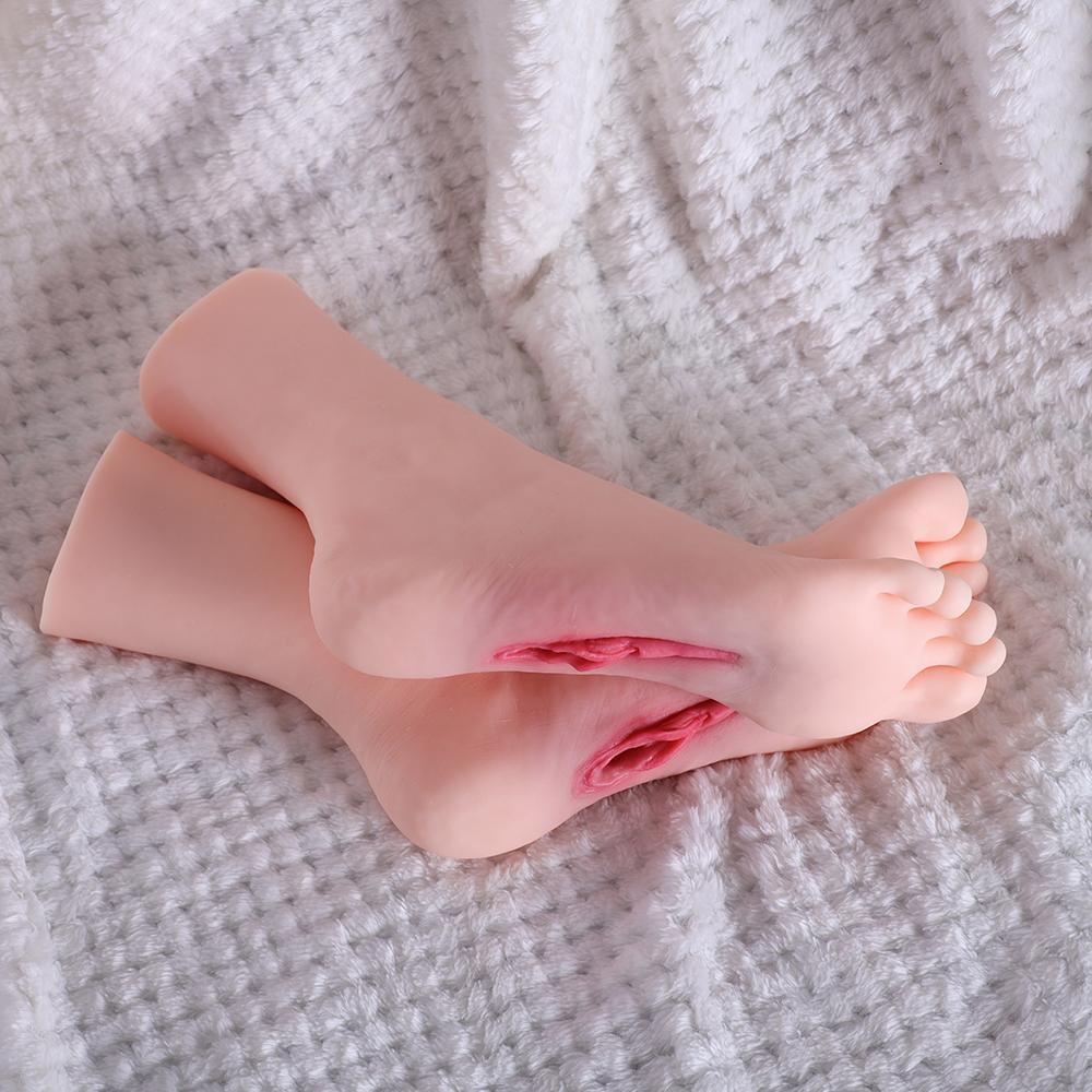 Male Masturbators Cup, Realistic Fetish Foot with Torso and Vaginal, Female Mannequin Foot Male Masturbation Stroker for Man a Pair