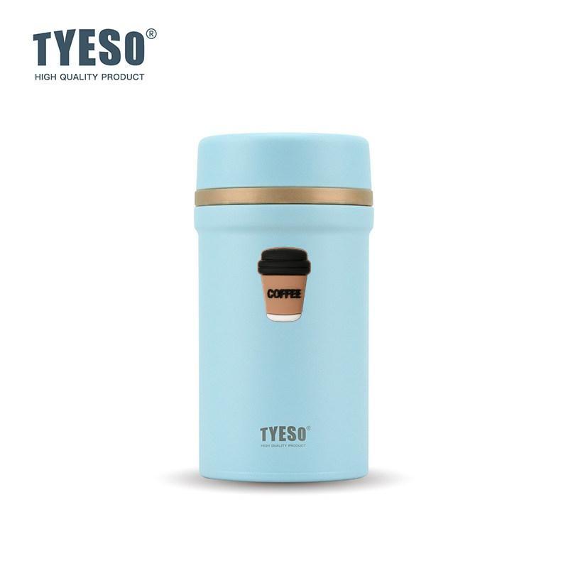 Tyeso 600ml Thermoses Stainless Steel Thermal Food Jar Vacuum Insulated Box Vacuum Flasks for Hot Cold Water Bottle Meals Unisex with Coffee Sticker
