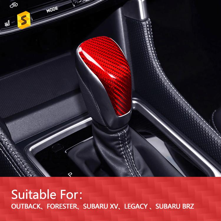 Shasha Carbon Fiber Car Accessories Interior Gear Shift Knob Cover for Subaru XV 2018 2020 2021 2023 Forester 2019 2022