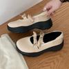 Inner height-increasing French Mary Jane shoes, new one-word single shoes with bow in spring and autumn 2025
