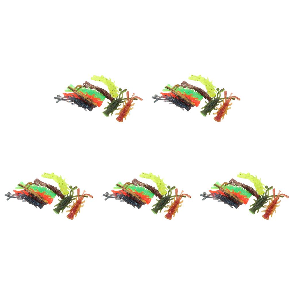 40 Pcs Soft Shrimp Lure TPE High Elasticity Tear Resistant Lifelike Shrimp Fishing Bait