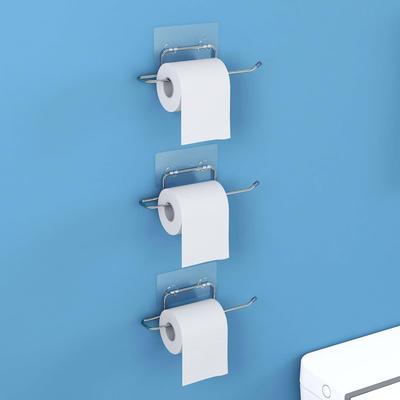 Suport Rulou Hârtie Igienică/Suport Rulou Hârtie Șervețel Autoadeziv/Suport Rulou Toaletă pentru Accesorii Baie (Crom - Pachet de 3)