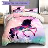 Star Uni-horse Pattern Bedding Quilt Set Quilt Cover Pillowcase Home Decoration Gift (1 * duvet cover + 2 * pillowcase, without core)